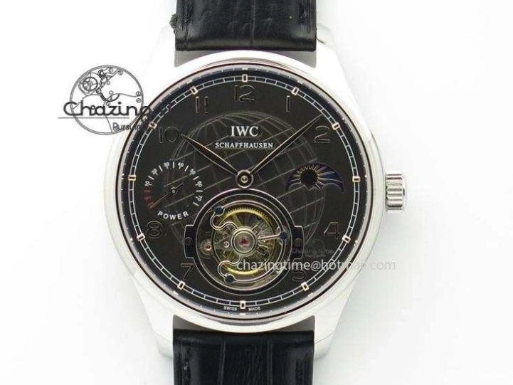 MIROTIME 0701 Lightweight Portuguese Tourbillon IW504602 SS ZF Best Edition Gray Dial on Brown Leather Strap 7177